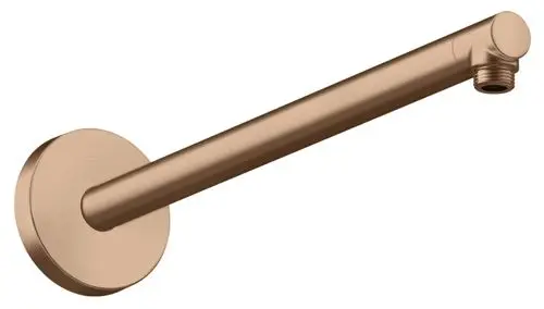Brausearm in gebürstetem Rotgold, schmal und geradlinig, mit einem Anschluss für die Duschbrause. Produkt von AXOR. Wandmontage vorgesehen.